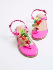 River Island Pink Girls Fruit Toe Thong Sandals - Image 3 of 5
