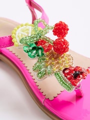 River Island Pink Girls Fruit Toe Thong Sandals - Image 5 of 5