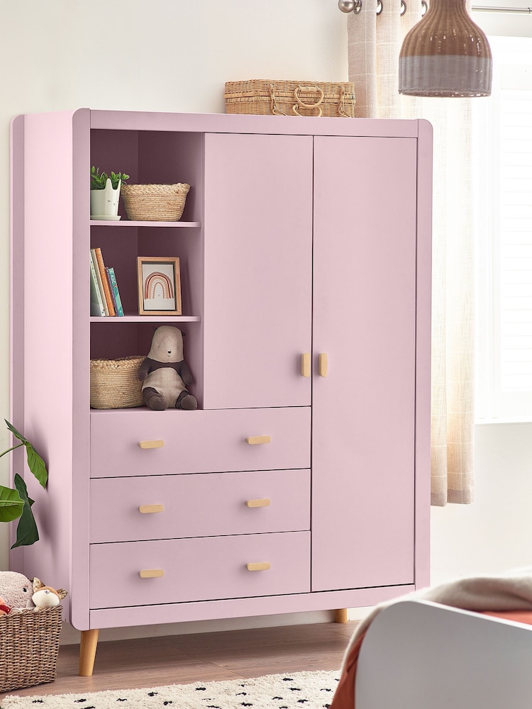 Sugar Pink Kids Alix Double, 3 drawers Wardrobe - Image 1 of 5
