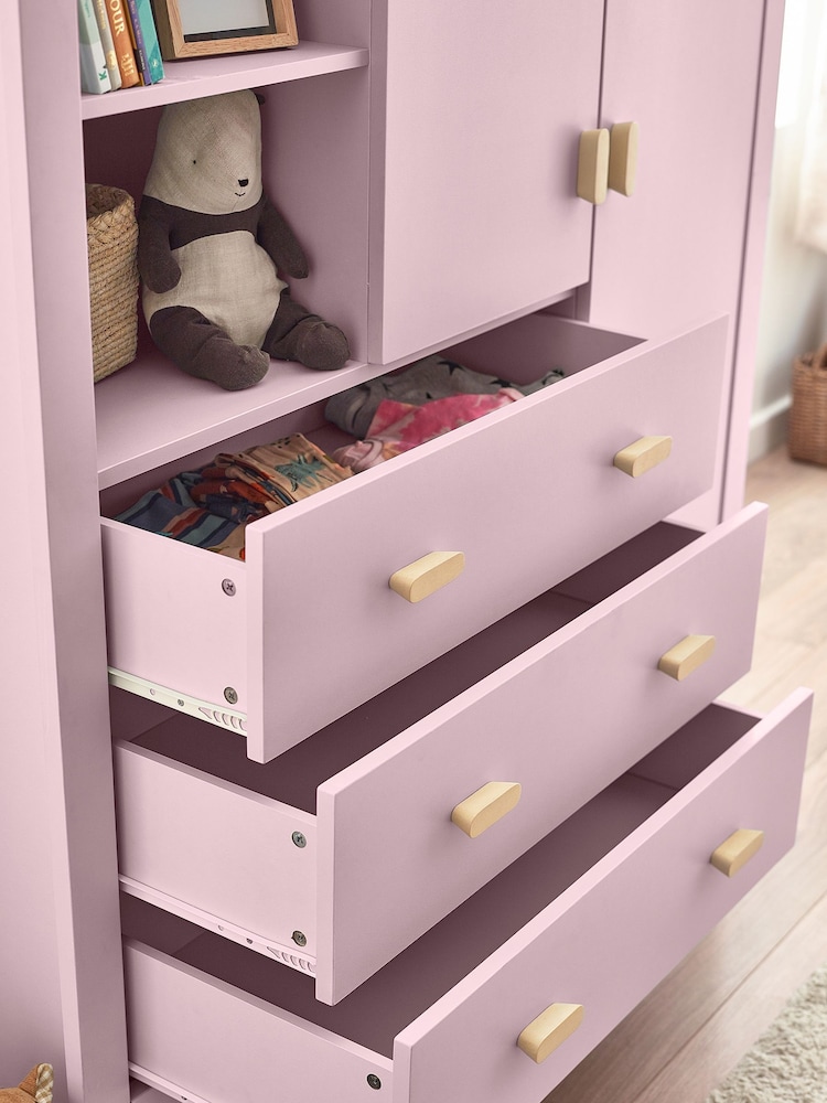 Sugar Pink Kids Alix Double, 3 drawers Wardrobe - Image 2 of 5