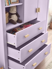 Lilac Purple Kids Alix Double, 3 drawers Wardrobe - Image 2 of 5