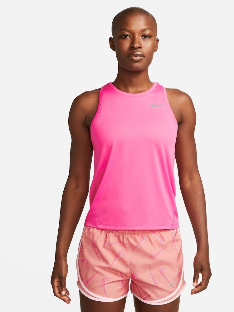 Nike Pink Miler Running Vest Top - Image 1 of 5