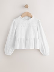 Ecru Long Sleeve Ruffle Blouse (3-16yrs) - Image 5 of 7