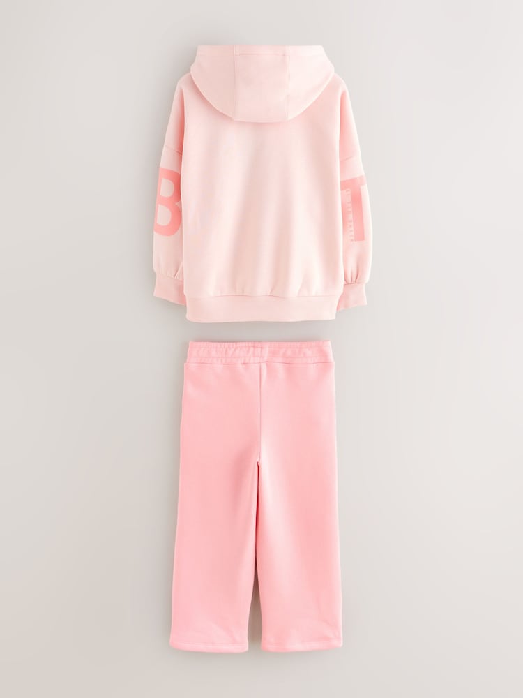 Baker by Ted Baker 2 Piece Oversized Pink Hoodie and Wide Leg Joggers Set - Image 2 of 6