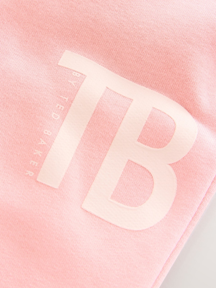 Baker by Ted Baker 2 Piece Oversized Pink Hoodie and Wide Leg Joggers Set - Image 6 of 6