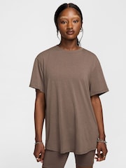 Nike Brown Oversized Dri-FIT One Relaxed T-Shirt - Image 1 of 7