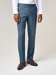 Skopes Blue Tailored Fit Self Check Anthony Suit Trousers - Image 1 of 4