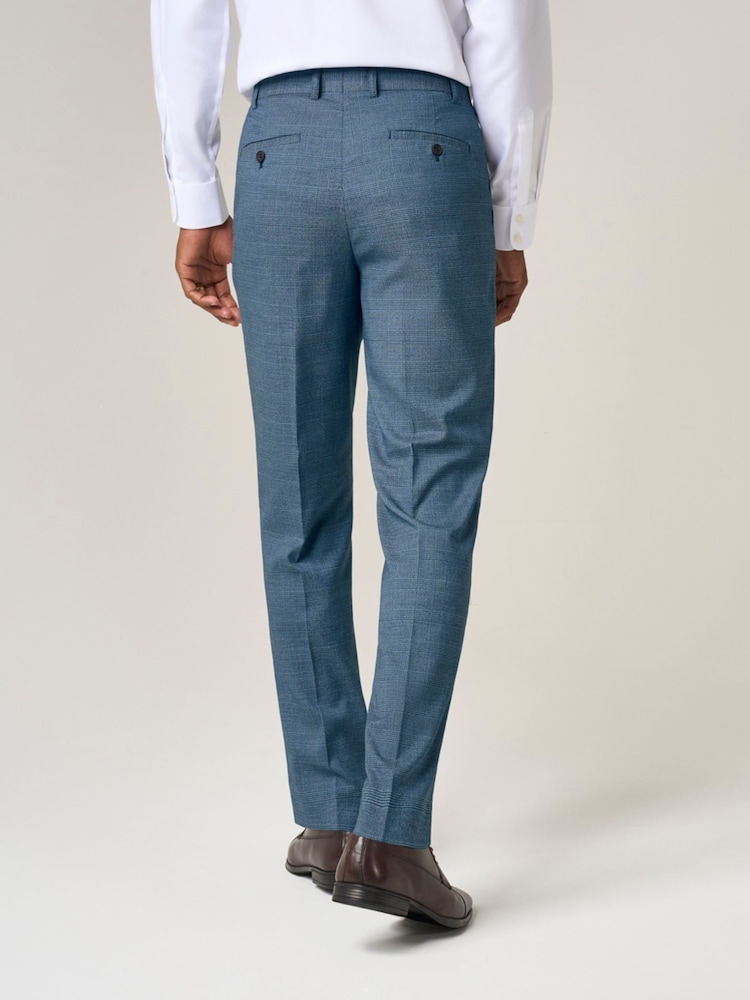 Skopes Blue Tailored Fit Self Check Anthony Suit Trousers - Image 2 of 4