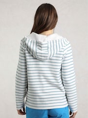 Weird Fish Blue Catalina Striped Loopback Full Zip Hoodie - Image 2 of 8