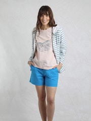 Weird Fish Blue Catalina Striped Loopback Full Zip Hoodie - Image 3 of 8