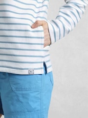 Weird Fish Blue Catalina Striped Loopback Full Zip Hoodie - Image 5 of 8