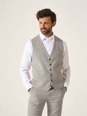 Skopes Natural Tailored Fit Check Charlie Suit Waistcoat - Image 1 of 4