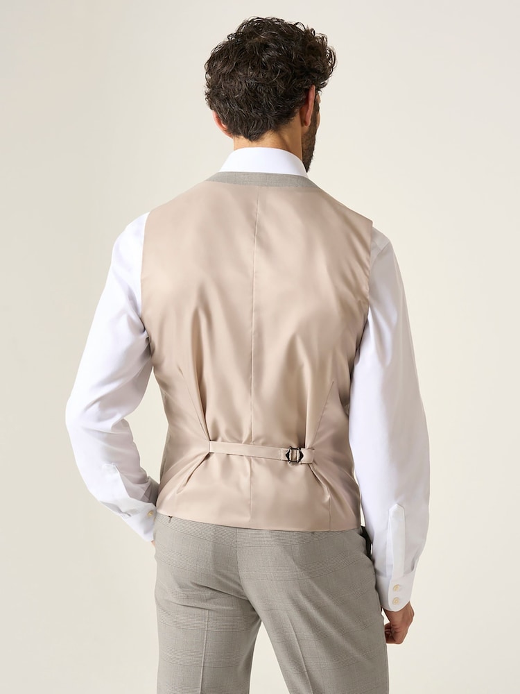 Skopes Natural Tailored Fit Check Charlie Suit Waistcoat - Image 2 of 4 Skopes Natural Tailored Fit Check Charlie Suit Waistcoat - Image 2 of 4