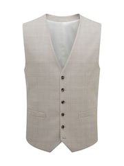 Skopes Natural Tailored Fit Check Charlie Suit Waistcoat - Image 3 of 4