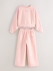 Pink - Baker by Ted Baker 2 Piece Boxy Sweat & Wide Leg Joggers Set - Bild 1 von 6
