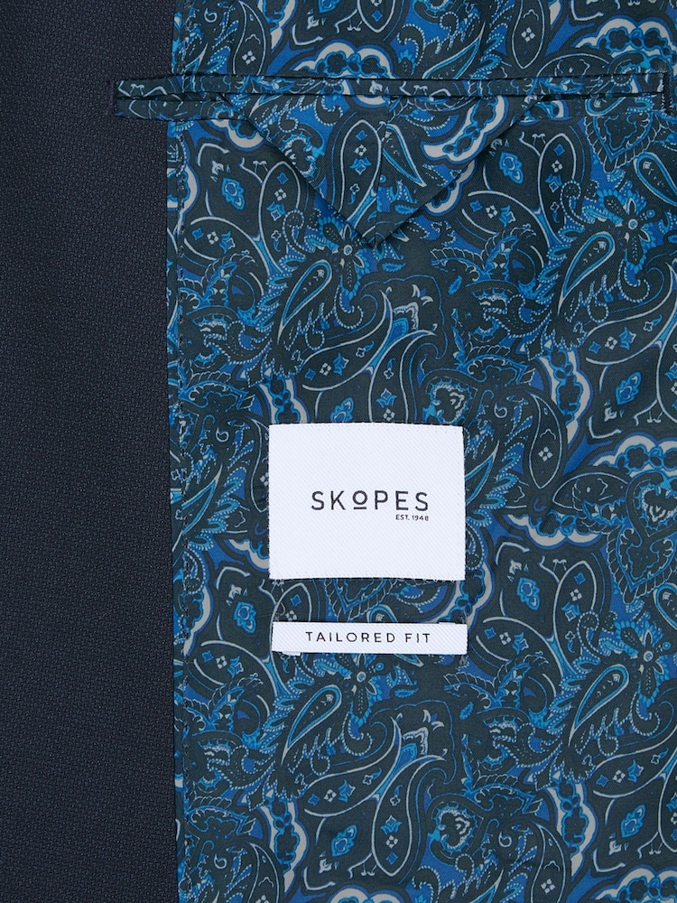 Skopes Dark Navy Blue Slim Fit Harcourt Tweed Effect Suit Jacket - Image 4 of 4 Skopes Dark Navy Blue Slim Fit Harcourt Tweed Effect Suit Jacket - Image 4 of 4