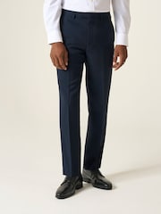 Skopes Blue Tapered Fit Harcourt Tweed Effect Suit Trousers - Image 1 of 4