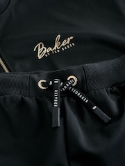 Baker by Ted Baker Contrast Track Zip-Through & Wide Leg Black Joggers Set - Image 3 of 6