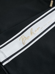 Baker by Ted Baker Contrast Track Zip-Through & Wide Leg Black Joggers Set - Image 5 of 6