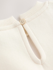 Baker by Ted Baker 2 Piece Cream Sweat & Pintuck Wide Leg Jogger Set - Image 4 of 8