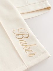 Baker by Ted Baker 2 Piece Cream Sweat & Pintuck Wide Leg Jogger Set - Image 5 of 8