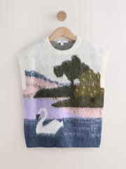 Swan Scene Knitted Tank Cover-Up - Image 1 of 3