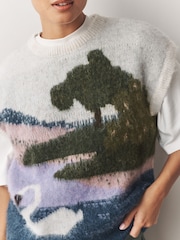 Swan Scene Knitted Tank Cover-Up - Image 4 of 7
