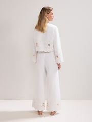 Phase Eight White Svea 100% Cotton Trousers - Image 2 of 5
