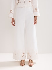 Phase Eight White Svea 100% Cotton Trousers - Image 3 of 5