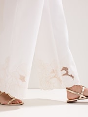Phase Eight White Svea 100% Cotton Trousers - Image 4 of 5