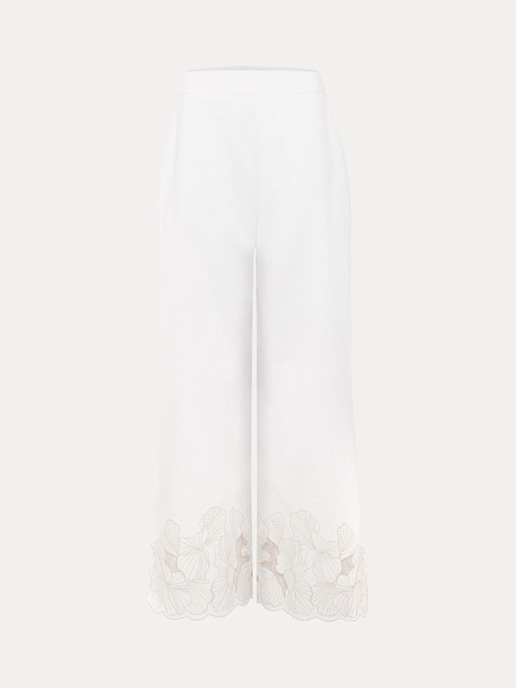 Phase Eight White Svea 100% Cotton Trousers - Image 5 of 5