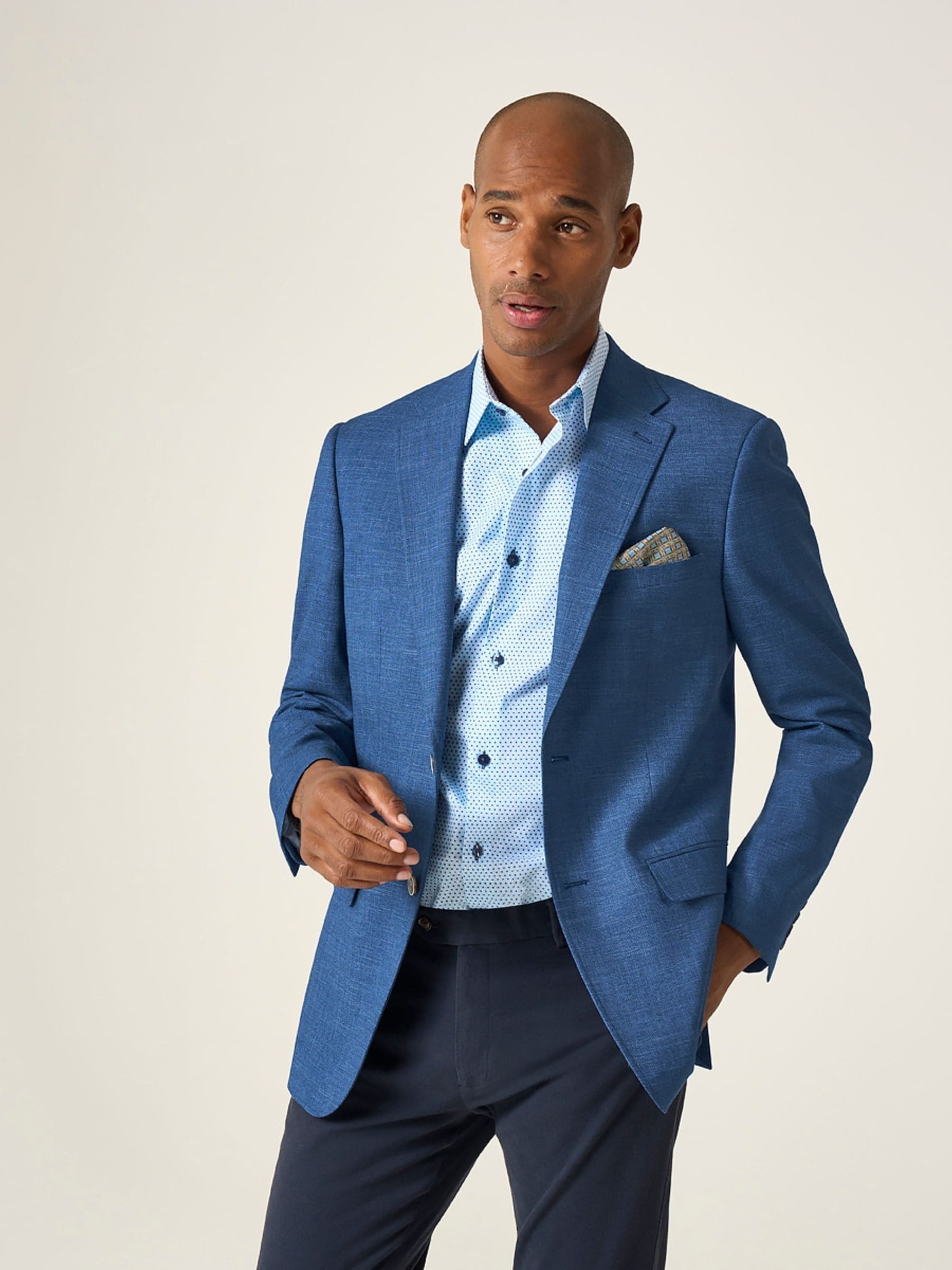 Buy Skopes Light Blue Tailored Fit Jamie Semi Plain Blazer Jacket