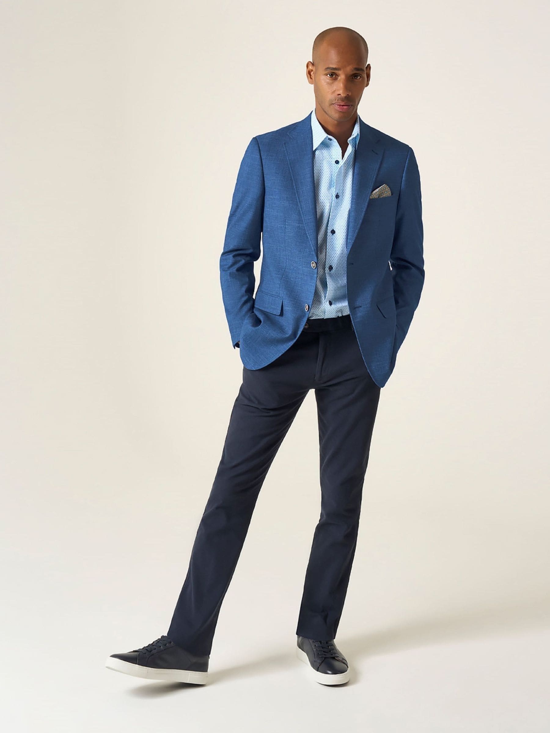 Buy Skopes Light Blue Tailored Fit Jamie Semi Plain Blazer Jacket