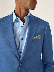 Skopes Light Blue Tailored Fit Jamie Semi Plain Blazer Jacket - Image 6 of 9