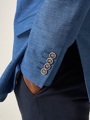 Skopes Light Blue Tailored Fit Jamie Semi Plain Blazer Jacket - Image 7 of 9
