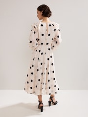 Phase Eight Cream Jaqlyn Spot Dress - Image 3 of 9