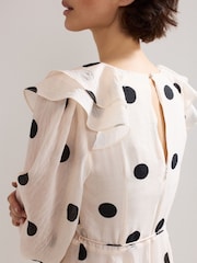 Phase Eight Cream Jaqlyn Spot Dress - Image 8 of 9
