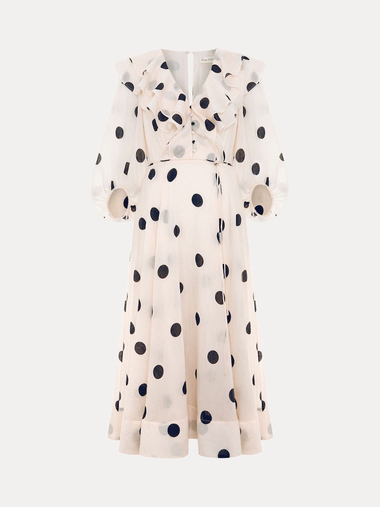 Phase Eight Cream Jaqlyn Spot Dress - Image 9 of 9