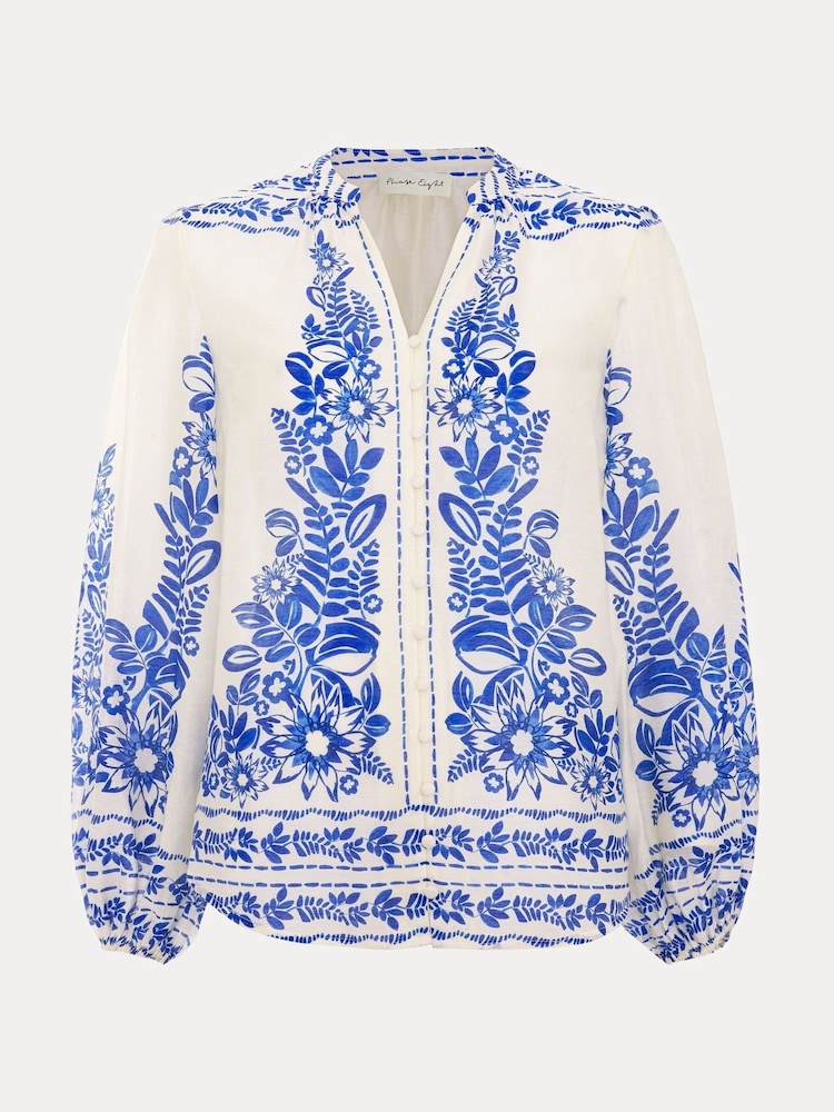 Phase Eight Blue Marisa Blouse - Image 7 of 7
