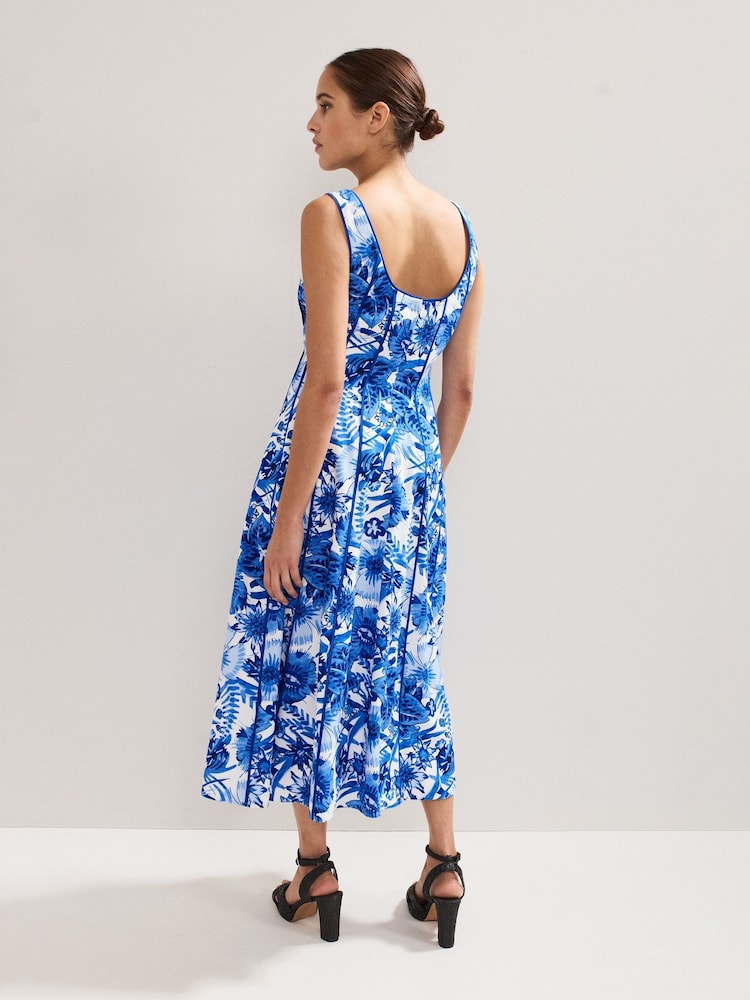 Phase Eight Blue Goldie Printed Dress - Image 2 of 6