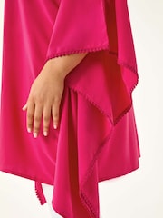 Roman Pink Curve Bobble Trim Hanky Hem Blouse - Image 5 of 5