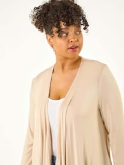 Naravni - Roman Curve Waterfall Longline Cardigan - Slika 4 iz 5