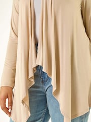 Naravni - Roman Curve Waterfall Longline Cardigan - Slika 5 iz 5