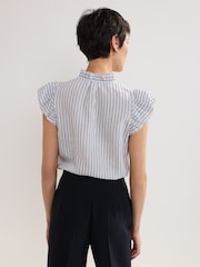 Phase Eight Blue Ariana Stripe Shirt - Image 2 of 7