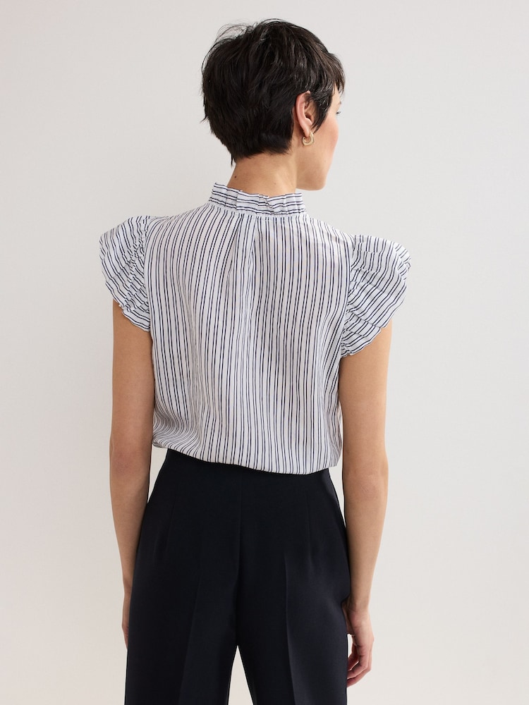 Phase Eight Blue Ariana Stripe Shirt - Image 2 of 7