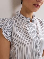 Phase Eight Blue Ariana Stripe Shirt - Image 4 of 7