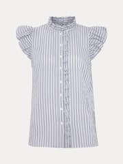 Phase Eight Blue Ariana Stripe Shirt - Image 7 of 7