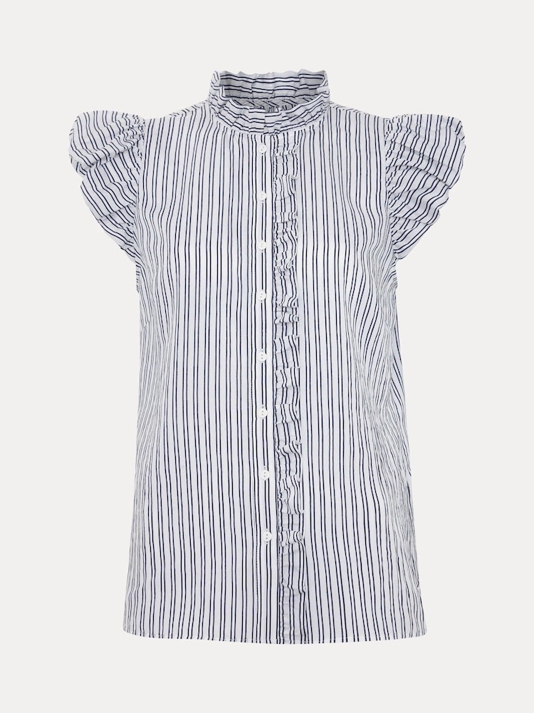 Phase Eight Blue Ariana Stripe Shirt - Image 7 of 7