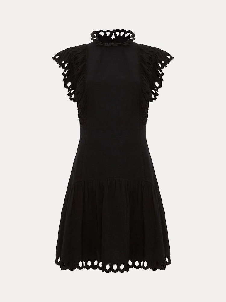 Phase Eight Black Petite 100% Cotton Asa Floral Dress - Image 7 of 7