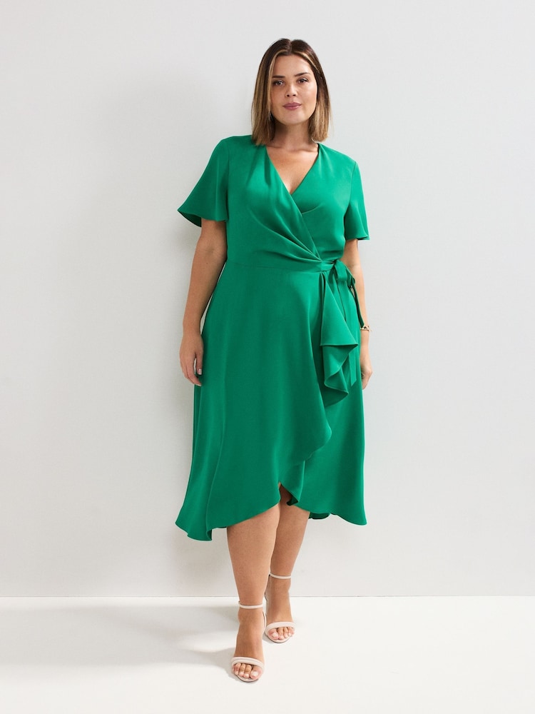 Phase Eight Green Petite Julissa Wrap Dress - Image 6 of 7